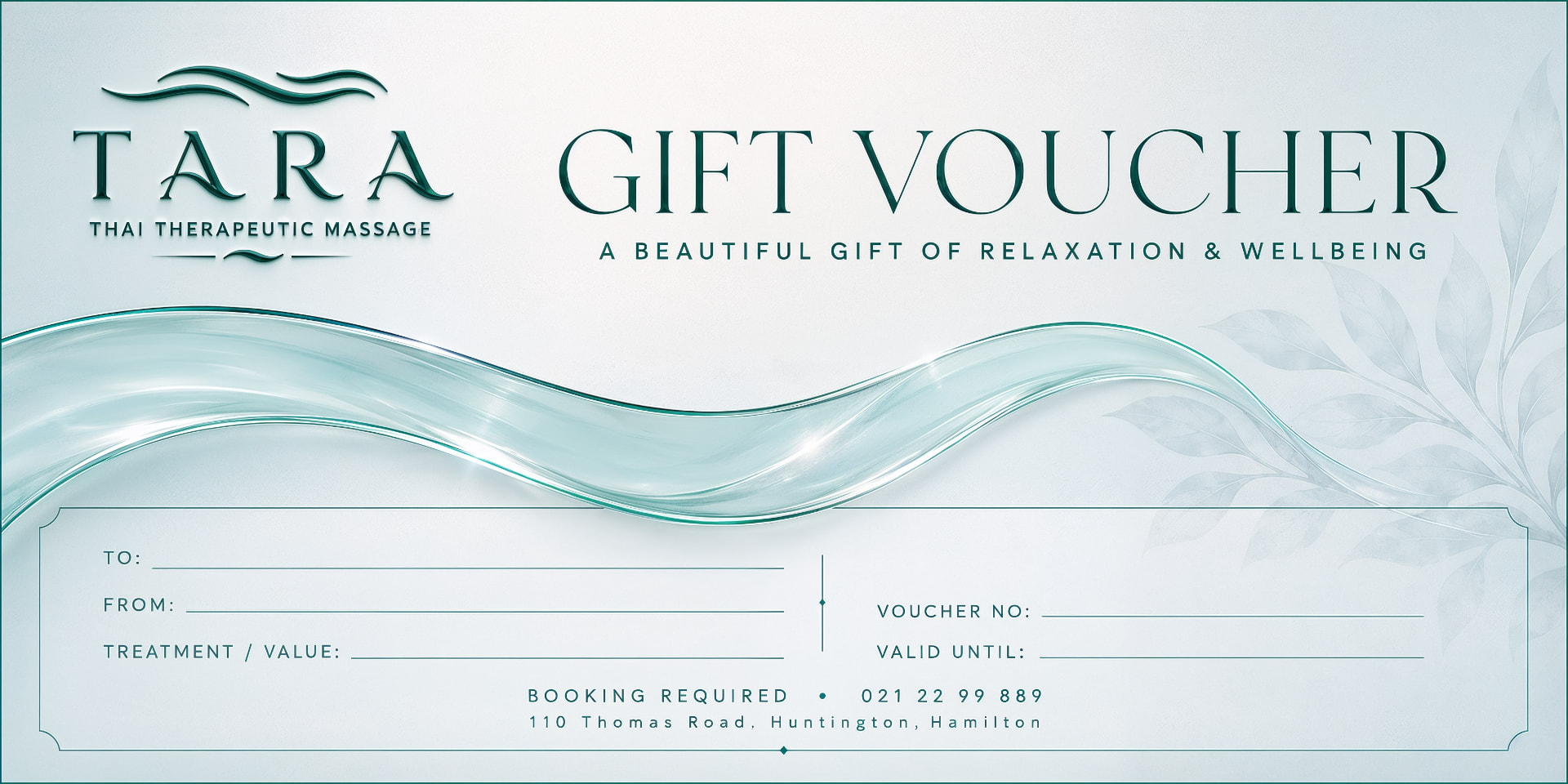 TARA Thai Therapeutic Massage gift voucher